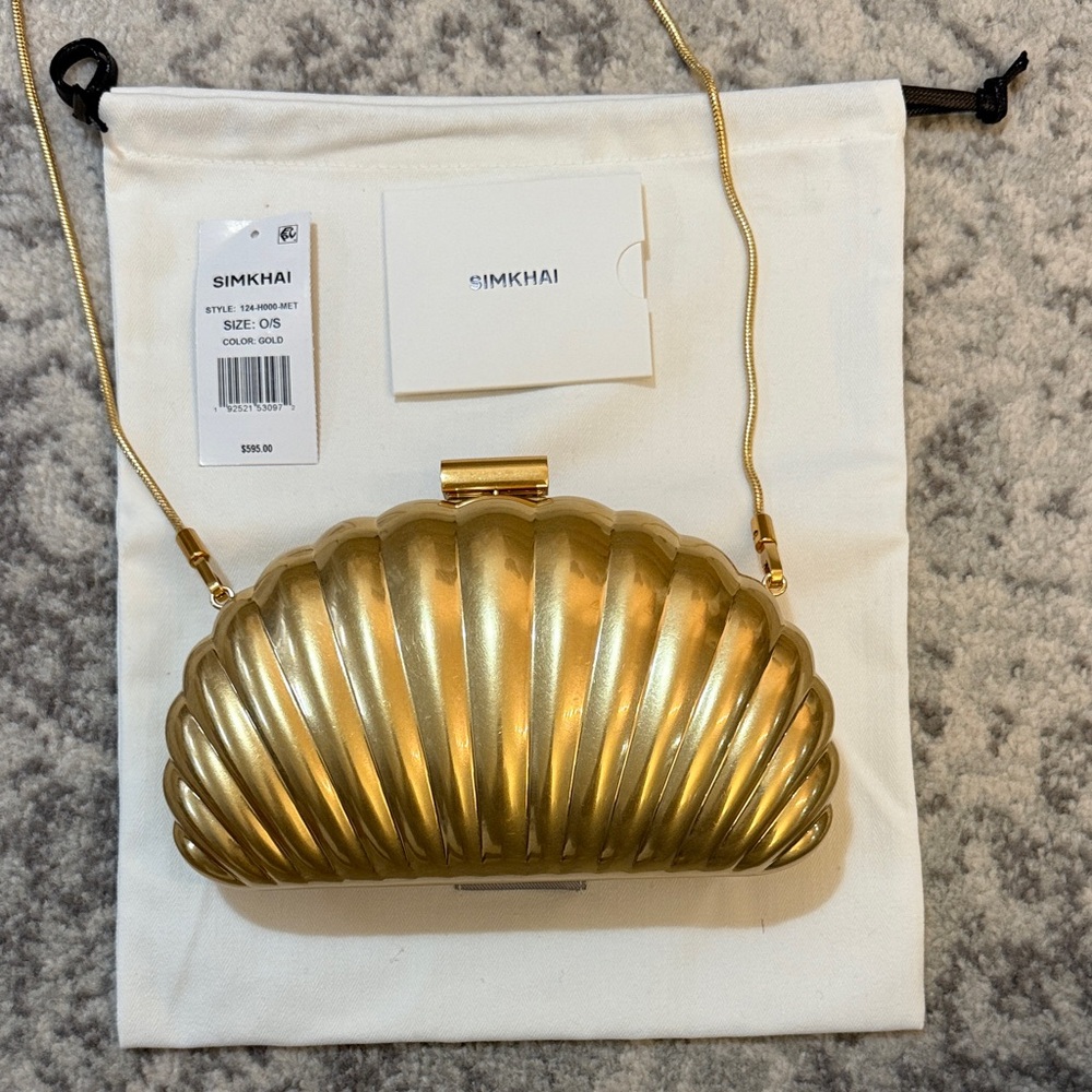 SIMKHAI Gold Shell Clutch - Picture 5 of 7
